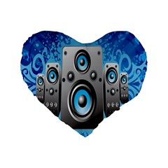 Sound System Music Disco Party Standard 16  Premium Heart Shape Cushions by Mariart