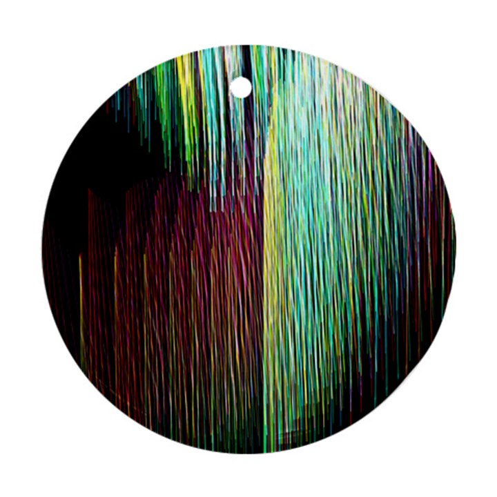 Screen Shot Line Vertical Rainbow Ornament (Round)