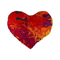 Colors Standard 16  Premium Flano Heart Shape Cushions by Valentinaart