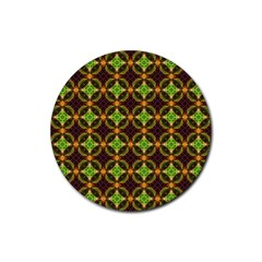 Kiwi Like Pattern Rubber Round Coaster (4 pack) 