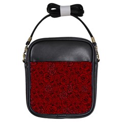 Red Roses Field Girls Sling Bags by designworld65