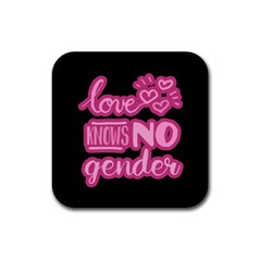 Love Knows No Gender Rubber Square Coaster (4 Pack)  by Valentinaart