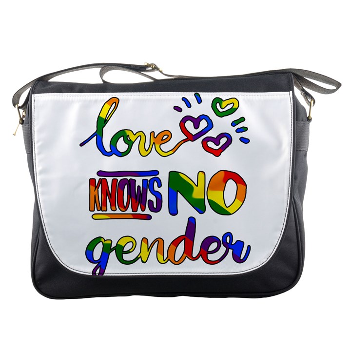 Love knows no gender Messenger Bags