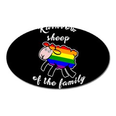 Rainbow Sheep Oval Magnet by Valentinaart