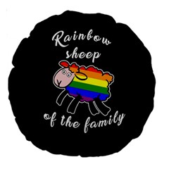 Rainbow Sheep Large 18  Premium Round Cushions by Valentinaart