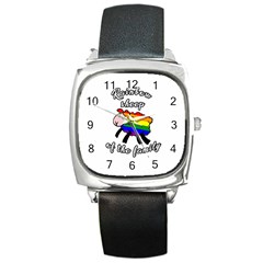 Rainbow Sheep Square Metal Watch by Valentinaart