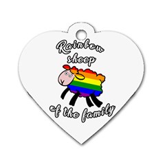 Rainbow Sheep Dog Tag Heart (one Side) by Valentinaart