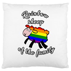 Rainbow Sheep Large Cushion Case (one Side) by Valentinaart