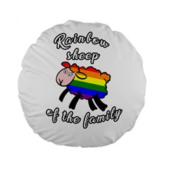 Rainbow Sheep Standard 15  Premium Round Cushions by Valentinaart