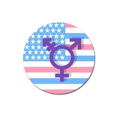 Transgender Flag Magnet 3  (round) by Valentinaart
