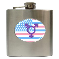 Transgender Flag Hip Flask (6 Oz) by Valentinaart