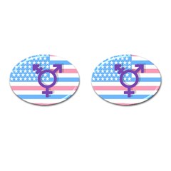 Transgender Flag Cufflinks (oval) by Valentinaart