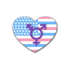 Transgender Flag Heart Coaster (4 Pack)  by Valentinaart