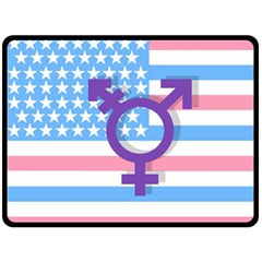 Transgender Flag Fleece Blanket (large)  by Valentinaart