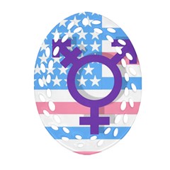 Transgender Flag Ornament (oval Filigree) by Valentinaart