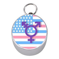 Transgender Flag Mini Silver Compasses by Valentinaart