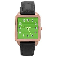 Lines Pattern Rose Gold Leather Watch 