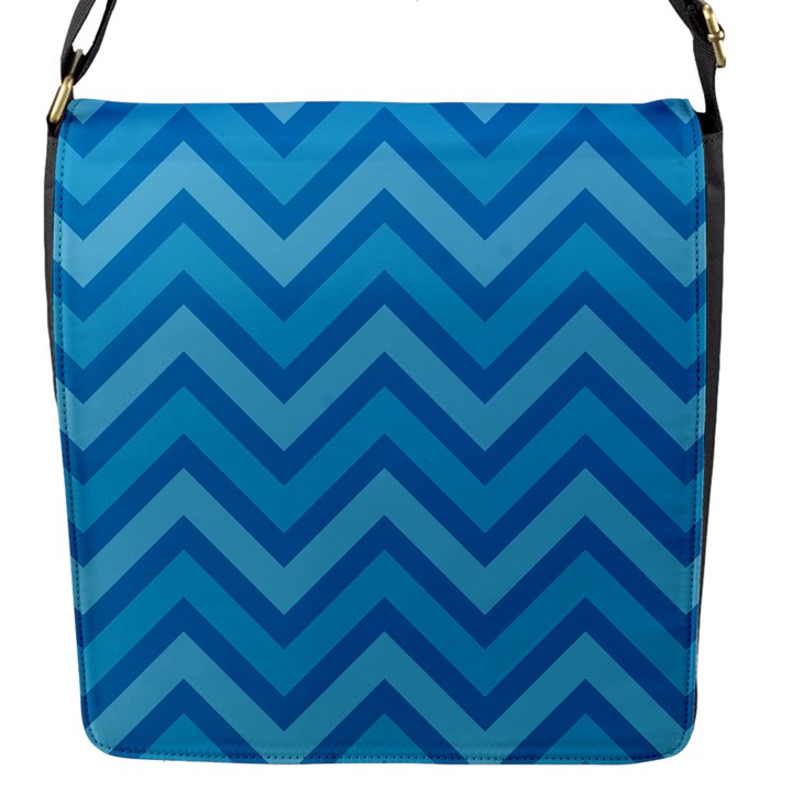 Zigzag  pattern Flap Messenger Bag (S)
