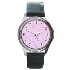 Pattern Round Metal Watch