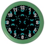 Background Black Blue Polkadot Color Wall Clocks Front