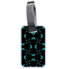 Background Black Blue Polkadot Luggage Tags (two Sides)