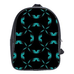 Background Black Blue Polkadot School Bags (xl) 