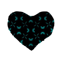 Background Black Blue Polkadot Standard 16  Premium Flano Heart Shape Cushions by Mariart