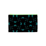 Background Black Blue Polkadot Cosmetic Bag (XS) Front