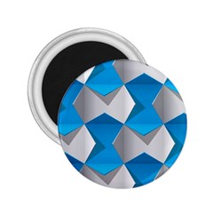 Blue White Grey Chevron 2 25  Magnets by Mariart