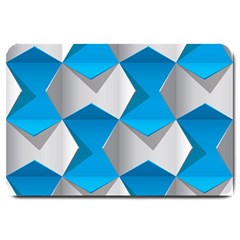 Blue White Grey Chevron Large Doormat 