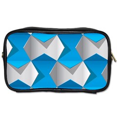 Blue White Grey Chevron Toiletries Bags 2-side by Mariart