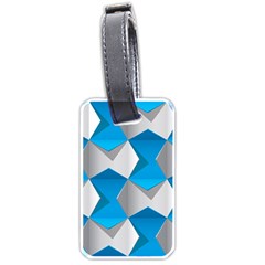 Blue White Grey Chevron Luggage Tags (one Side) 