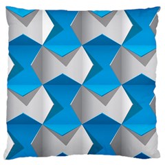 Blue White Grey Chevron Standard Flano Cushion Case (one Side)