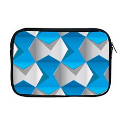 Blue White Grey Chevron Apple Macbook Pro 17  Zipper Case by Mariart