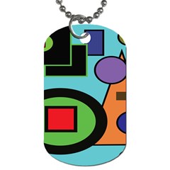 Basic Shape Circle Triangle Plaid Black Green Brown Blue Purple Dog Tag (one Side) by Mariart