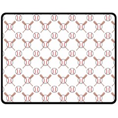 Baseball Bat Scrapbook Sport Double Sided Fleece Blanket (medium)  by Mariart