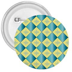 Yellow Blue Diamond Chevron Wave 3  Buttons
