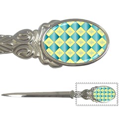 Yellow Blue Diamond Chevron Wave Letter Openers by Mariart