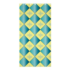 Yellow Blue Diamond Chevron Wave Shower Curtain 36  X 72  (stall)  by Mariart