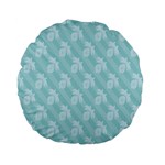 Christmas Day Ribbon Blue Standard 15  Premium Flano Round Cushions Back