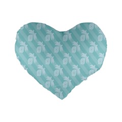 Christmas Day Ribbon Blue Standard 16  Premium Flano Heart Shape Cushions by Mariart