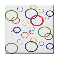 Circle Round Green Blue Red Pink Yellow Face Towel by Mariart