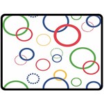 Circle Round Green Blue Red Pink Yellow Fleece Blanket (Large)  80 x60  Blanket Front