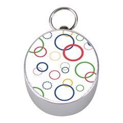 Circle Round Green Blue Red Pink Yellow Mini Silver Compasses