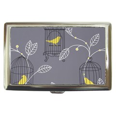 Cagr Bird Leaf Grey Yellow Cigarette Money Cases by Mariart