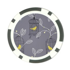 Cagr Bird Leaf Grey Yellow Poker Chip Card Guard (10 Pack) by Mariart