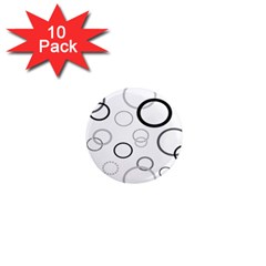 Circle Round Black Grey 1  Mini Magnet (10 Pack)  by Mariart