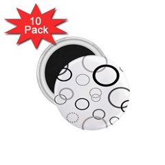 Circle Round Black Grey 1 75  Magnets (10 Pack)  by Mariart