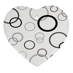 Circle Round Black Grey Heart Ornament (two Sides)