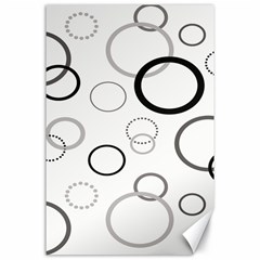 Circle Round Black Grey Canvas 24  X 36  by Mariart